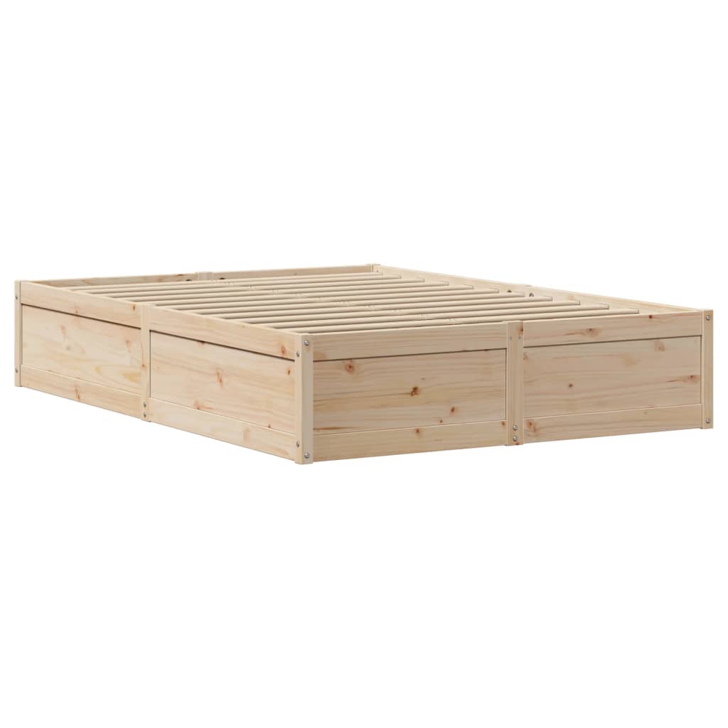 Sengeramme uten madrass hvit 135x190 cm heltre furu