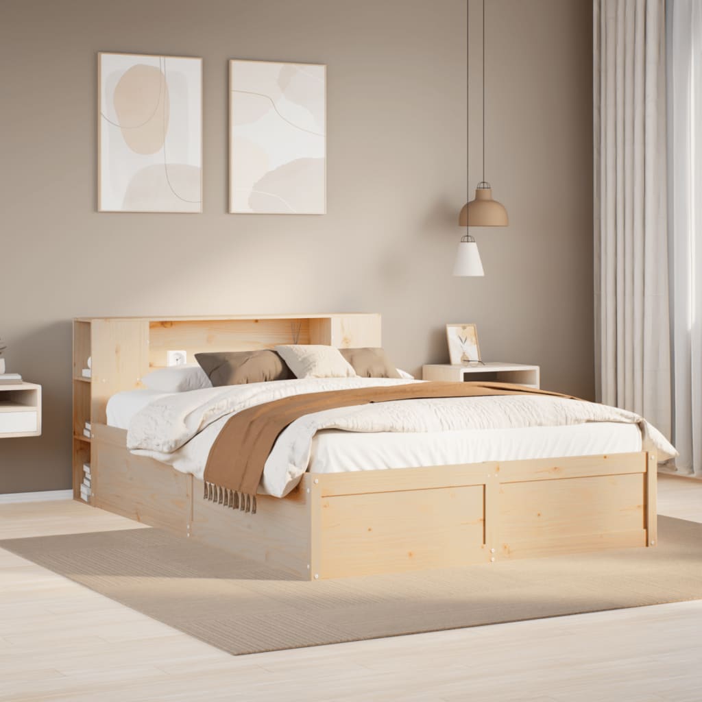 Sengeramme uten madrass hvit 135x190 cm heltre furu