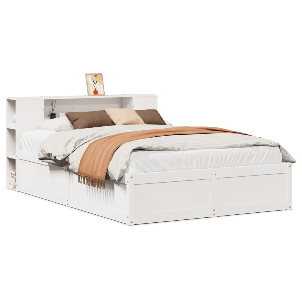 Sengeramme uten madrass hvit 135x190 cm heltre furu