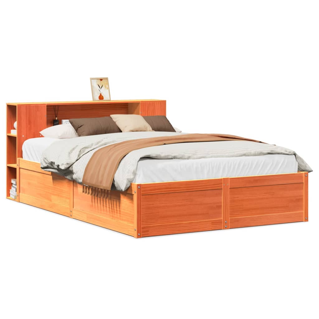 Sengeramme uten madrass brun 135x190 cm heltre furu