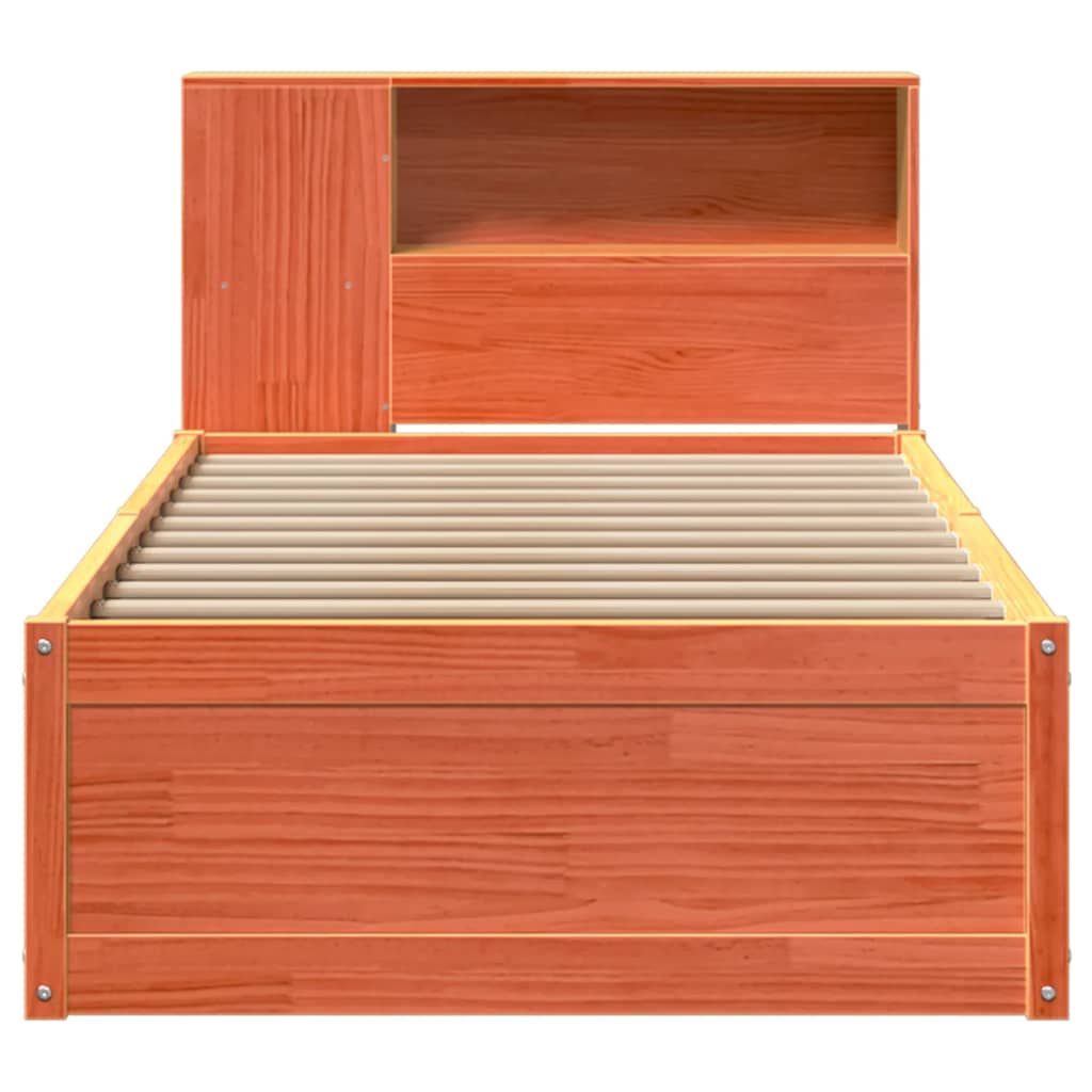 Sengeramme uten madrass voksbrun 100x200 cm heltre furu