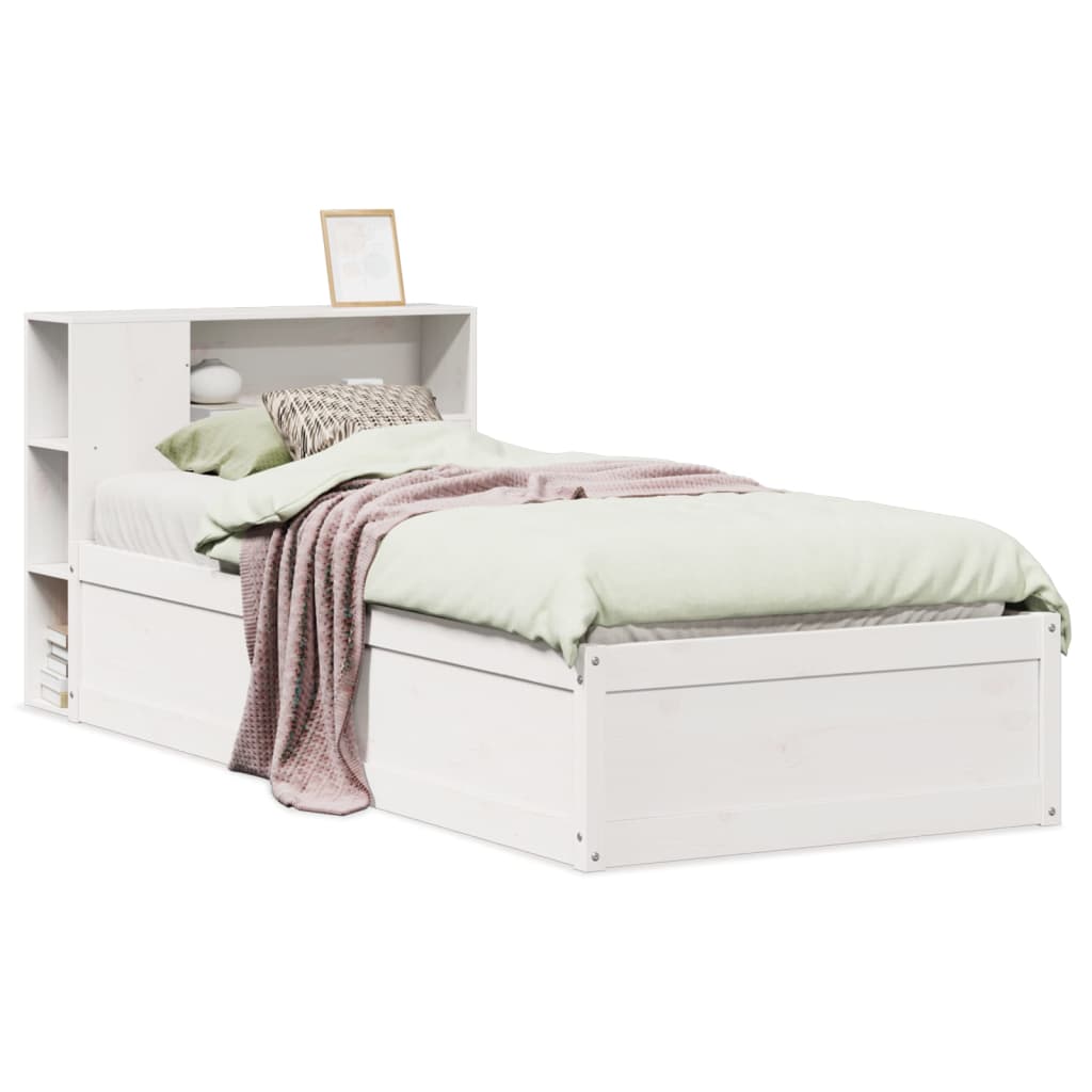 Sengeramme uten madrass hvit 75x190 cm heltre furu