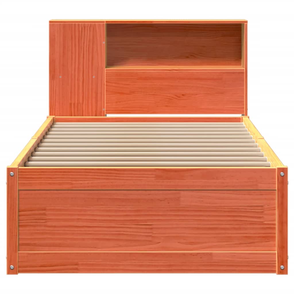 Sengeramme uten madrass voksbrun 75x190 cm heltre furu