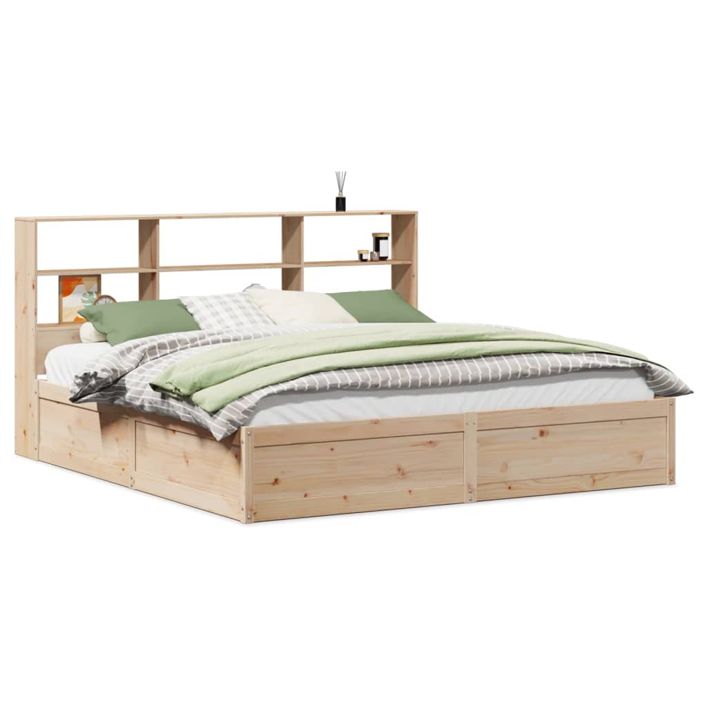 Sengeramme med madrass 200x200 cm heltre furu