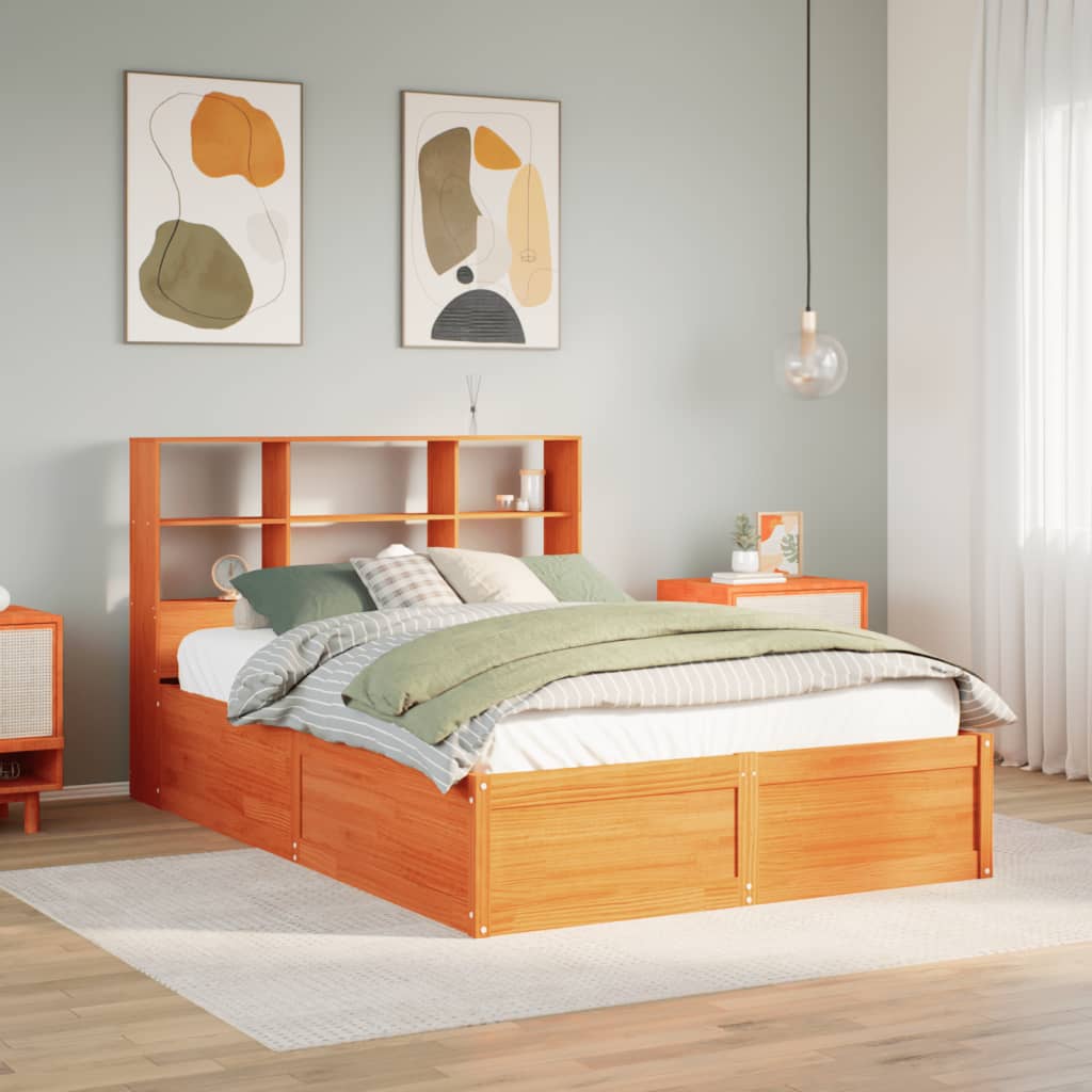 Sengeramme uten madrass brun 135x190 cm heltre furu
