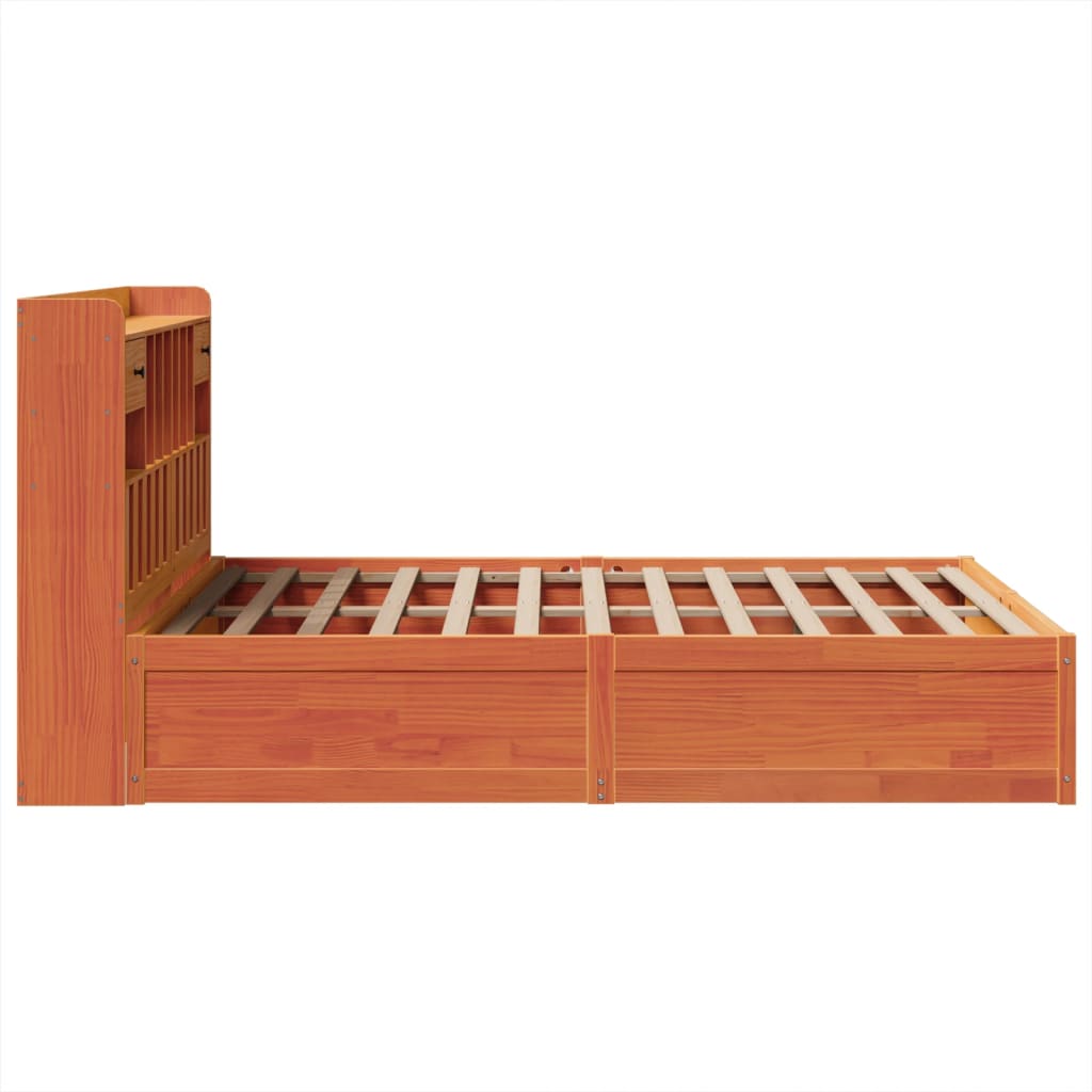 Sengeramme uten madrass voksbrun 140x200 cm heltre furu