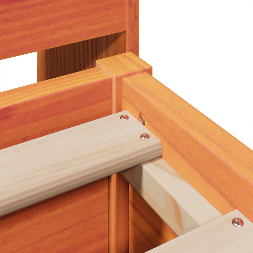 Sengeramme uten madrass voksbrun 140x200 cm heltre furu