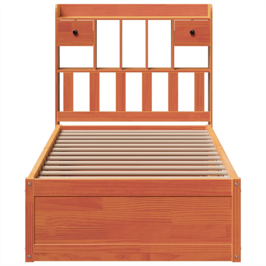 Sengeramme uten madrass voksbrun 100x200 cm heltre furu