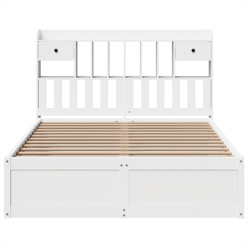 Sengeramme uten madrass hvit 140x190 cm heltre furu