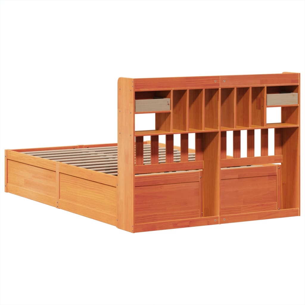 Sengeramme uten madrass voksbrun 140x190 cm heltre furu
