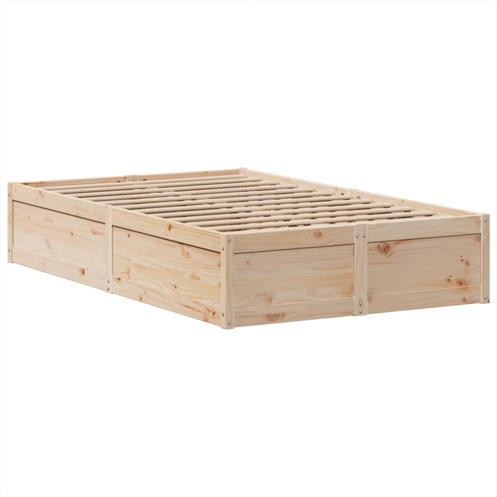 Sengeramme uten madrass hvit 135x190 cm heltre furu