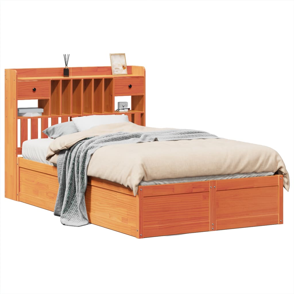 Sengeramme uten madrass brun 135x190 cm heltre furu