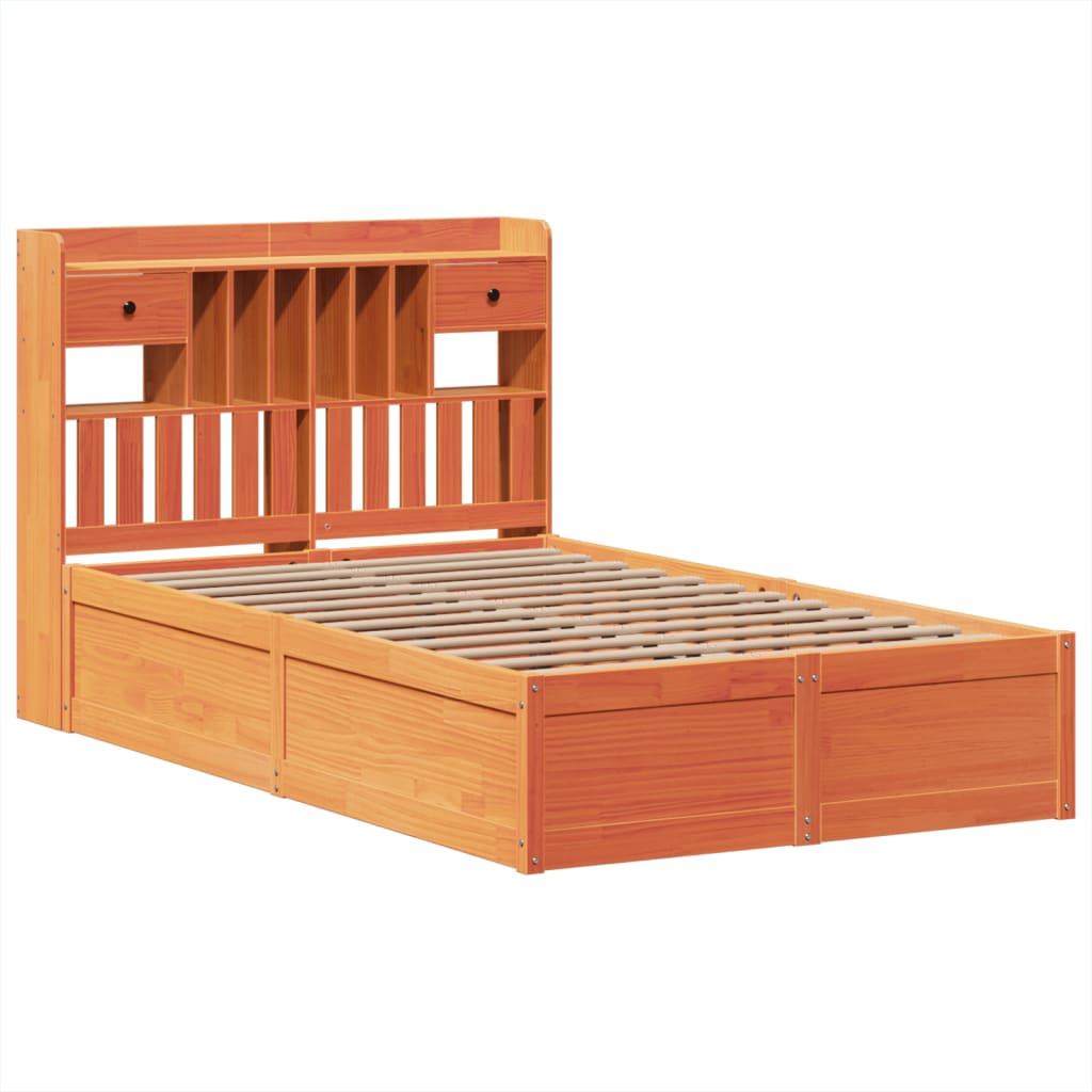 Sengeramme uten madrass voksbrun 120x190 cm heltre furu