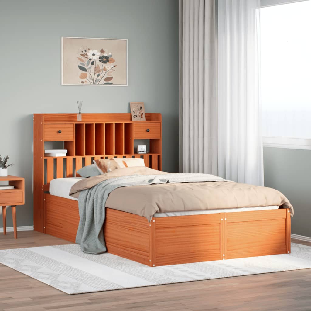 Sengeramme uten madrass voksbrun 120x190 cm heltre furu