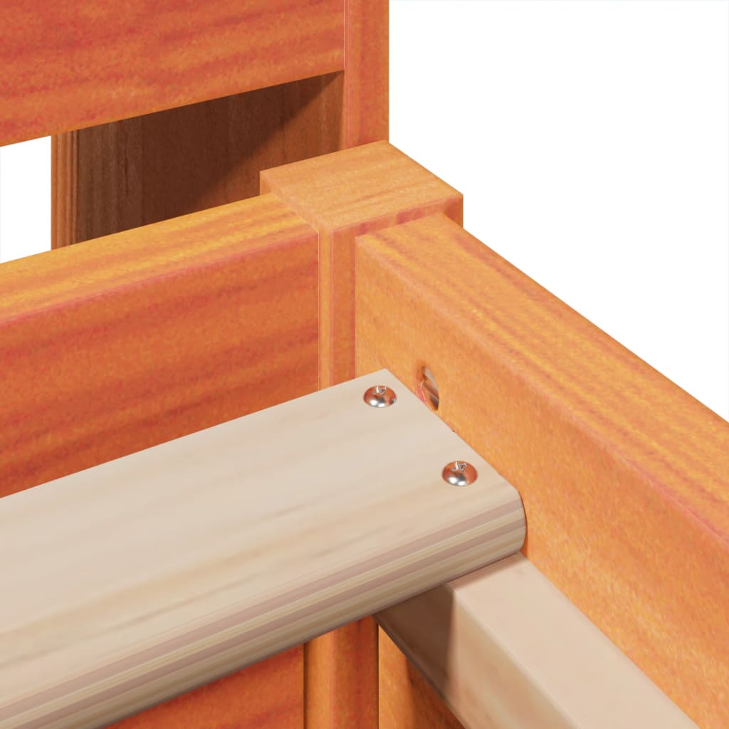 Sengeramme uten madrass voksbrun 75x190 cm heltre furu