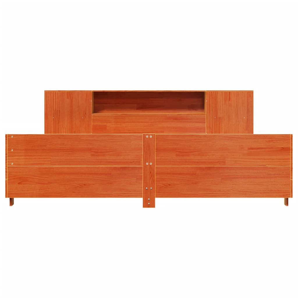 Sengeramme uten madrass voksbrun 200x200 cm heltre furu