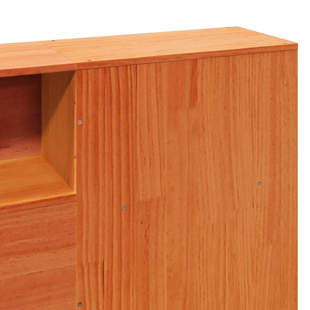 Sengeramme uten madrass voksbrun 200x200 cm heltre furu