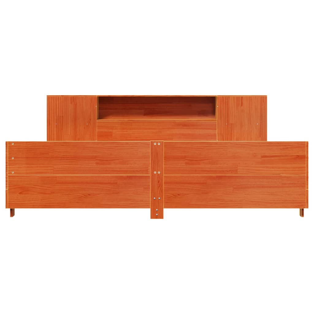 Sengeramme uten madrass voksbrun 180x200 cm heltre furu