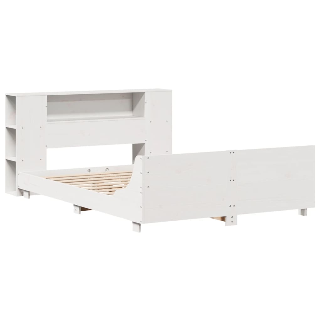 Sengeramme uten madrass hvit 150x200 cm heltre furu