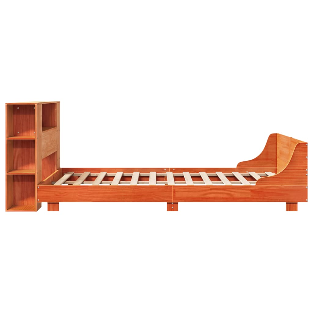 Sengeramme uten madrass voksbrun 140x200 cm heltre furu
