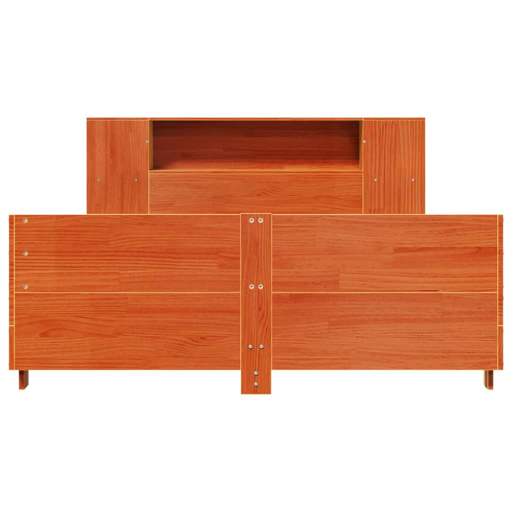 Sengeramme uten madrass voksbrun 140x190 cm heltre furu