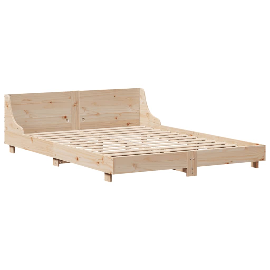 Sengeramme uten madrass hvit 135x190 cm heltre furu