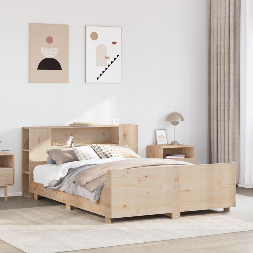 Sengeramme uten madrass hvit 135x190 cm heltre furu