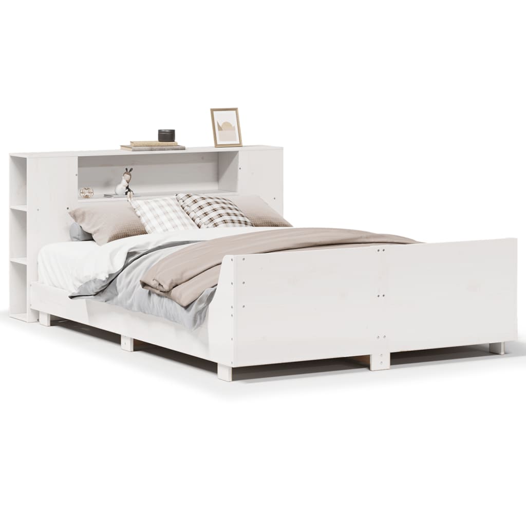 Sengeramme uten madrass hvit 135x190 cm heltre furu