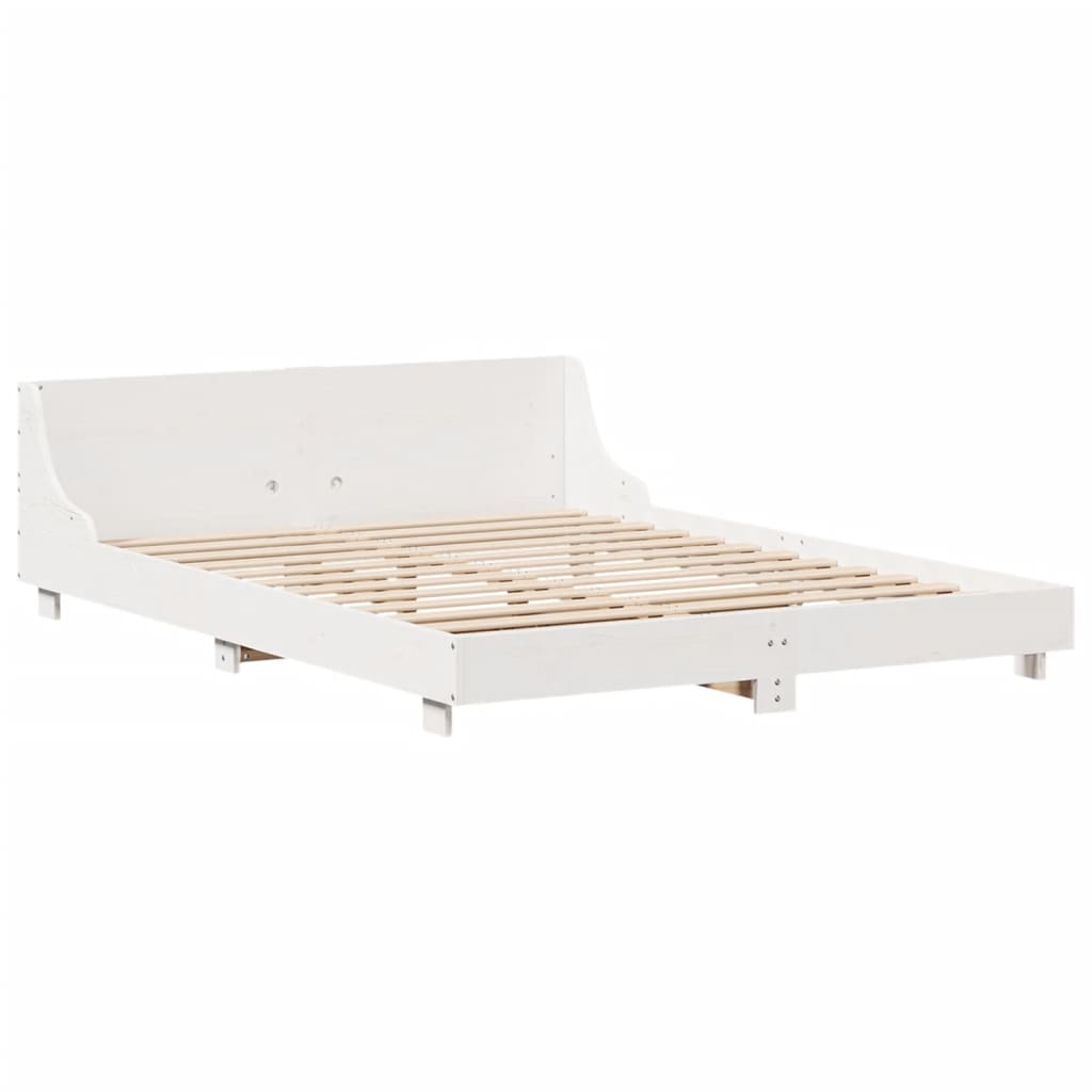 Sengeramme uten madrass hvit 135x190 cm heltre furu