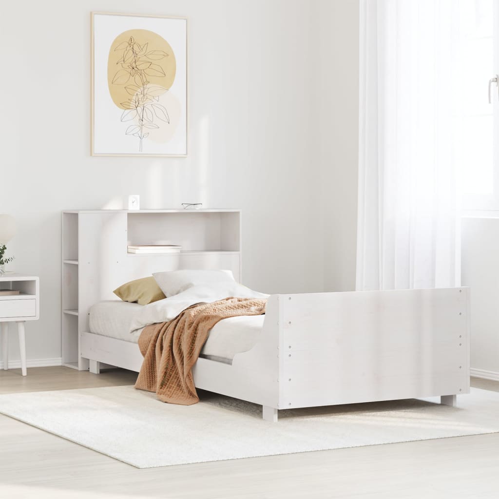 Sengeramme uten madrass hvit 90x190 cm heltre furu
