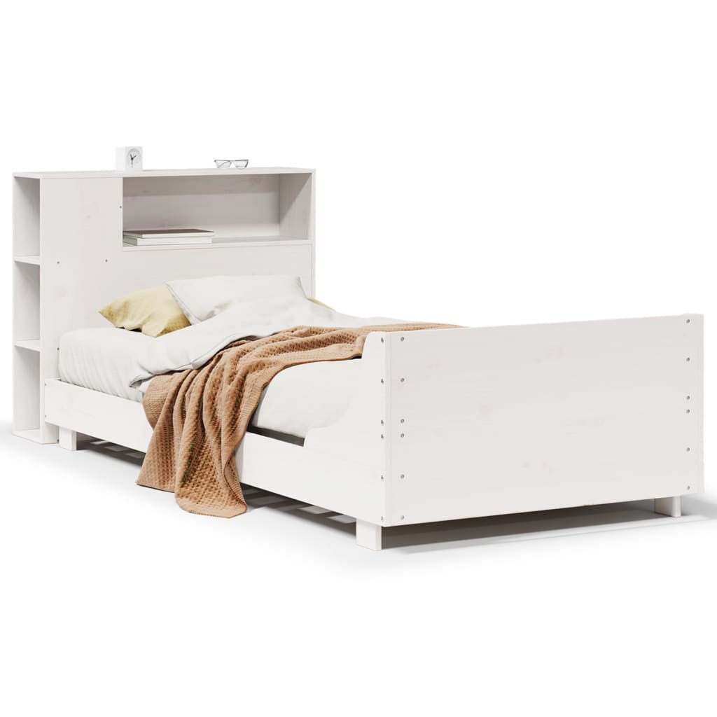 Sengeramme uten madrass hvit 75x190 cm heltre furu