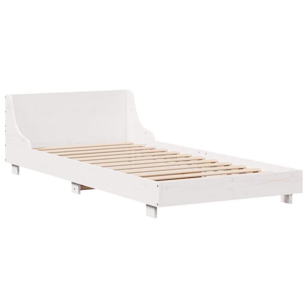 Sengeramme uten madrass hvit 75x190 cm heltre furu