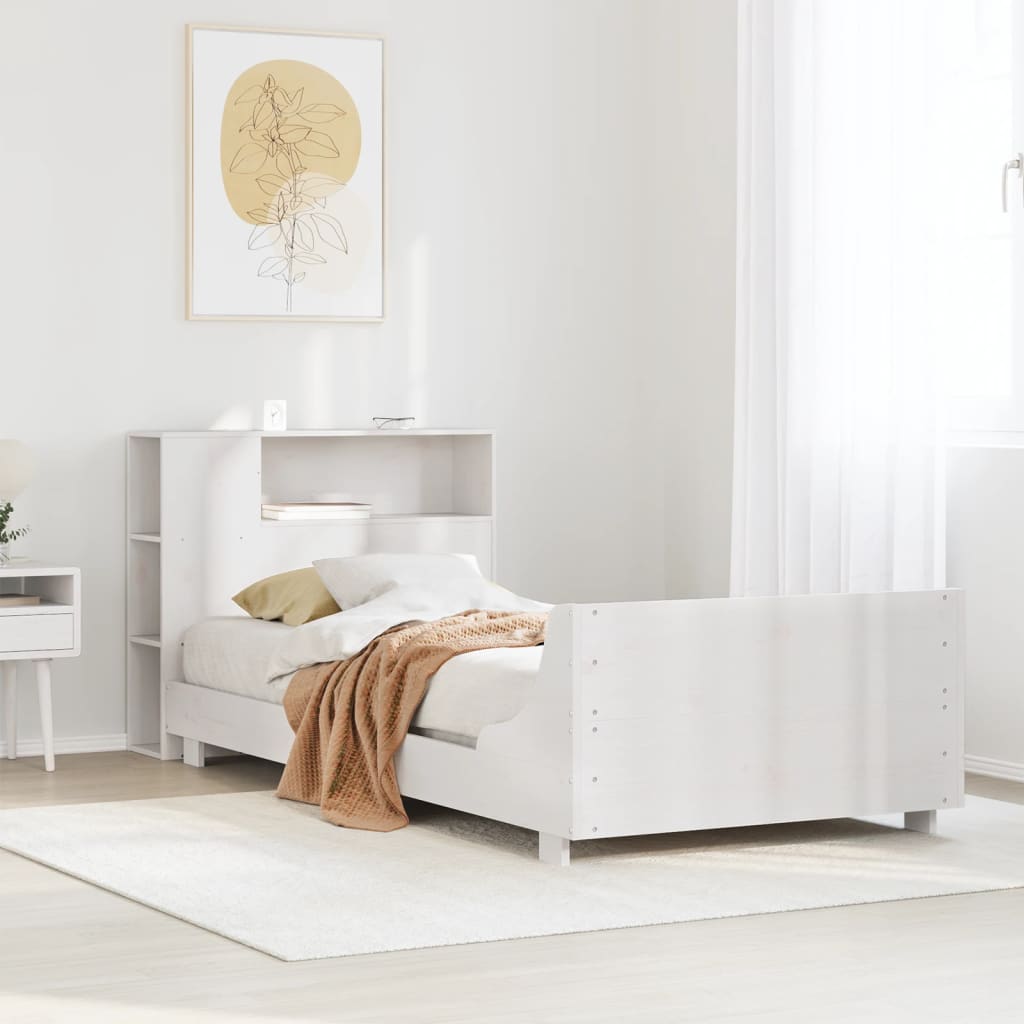 Sengeramme uten madrass hvit 75x190 cm heltre furu