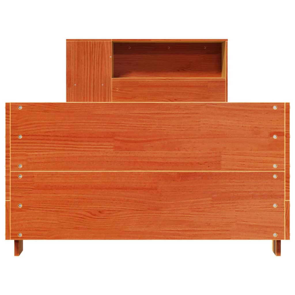 Sengeramme uten madrass voksbrun 75x190 cm heltre furu