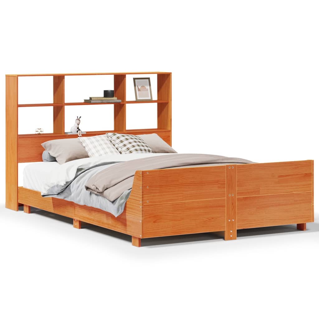 Sengeramme uten madrass voksbrun 120x200 cm heltre furu