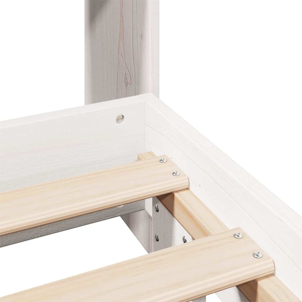 Sengeramme uten madrass hvit 140x190 cm heltre furu