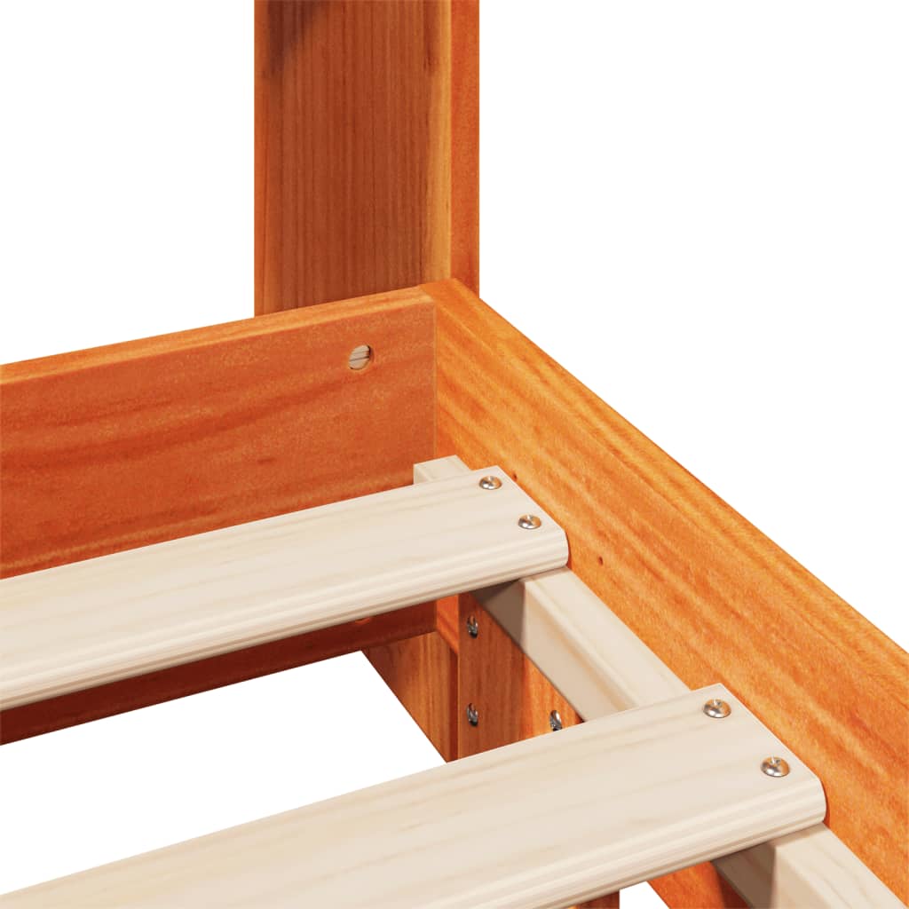 Sengeramme uten madrass voksbrun 120x190 cm heltre furu