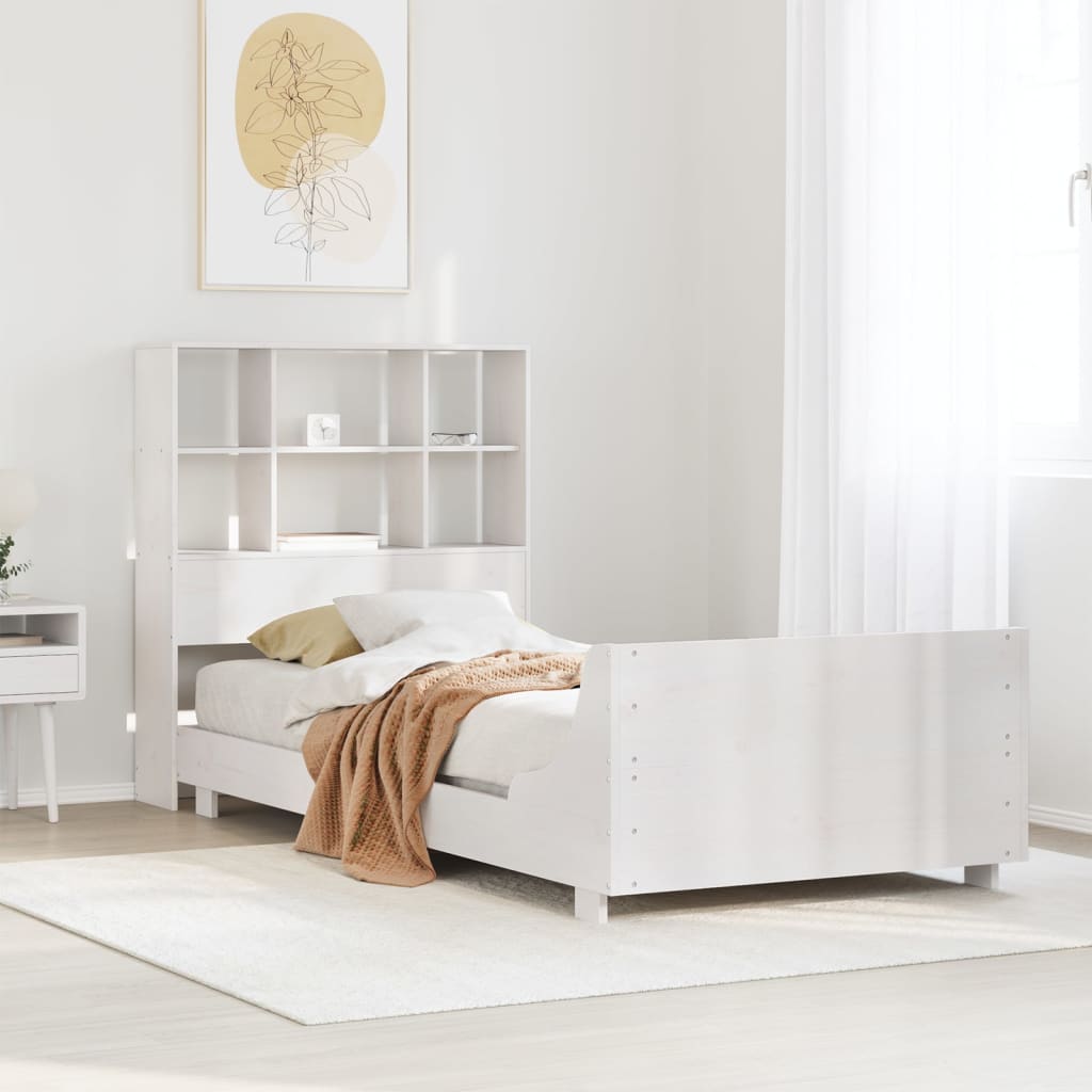Sengeramme uten madrass hvit 90x190 cm heltre furu