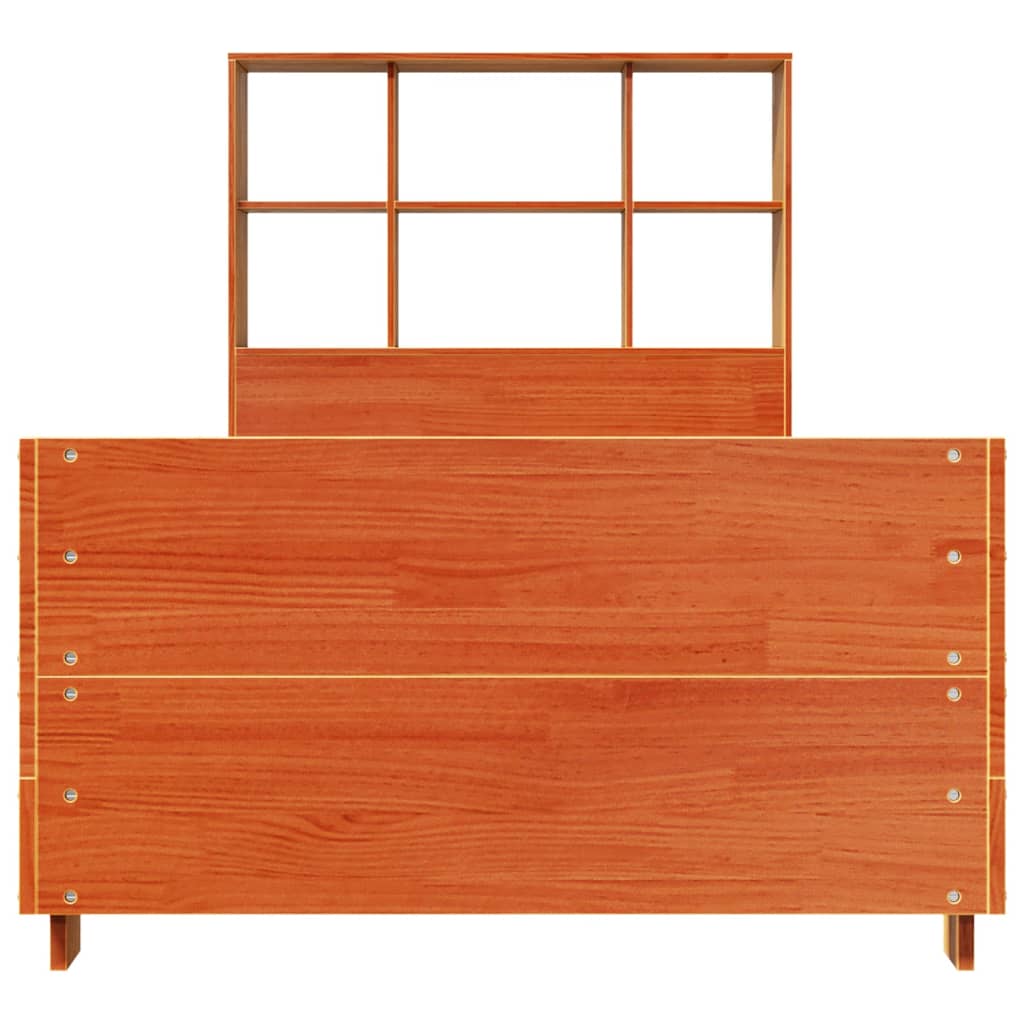 Sengeramme uten madrass voksbrun 75x190 cm heltre furu