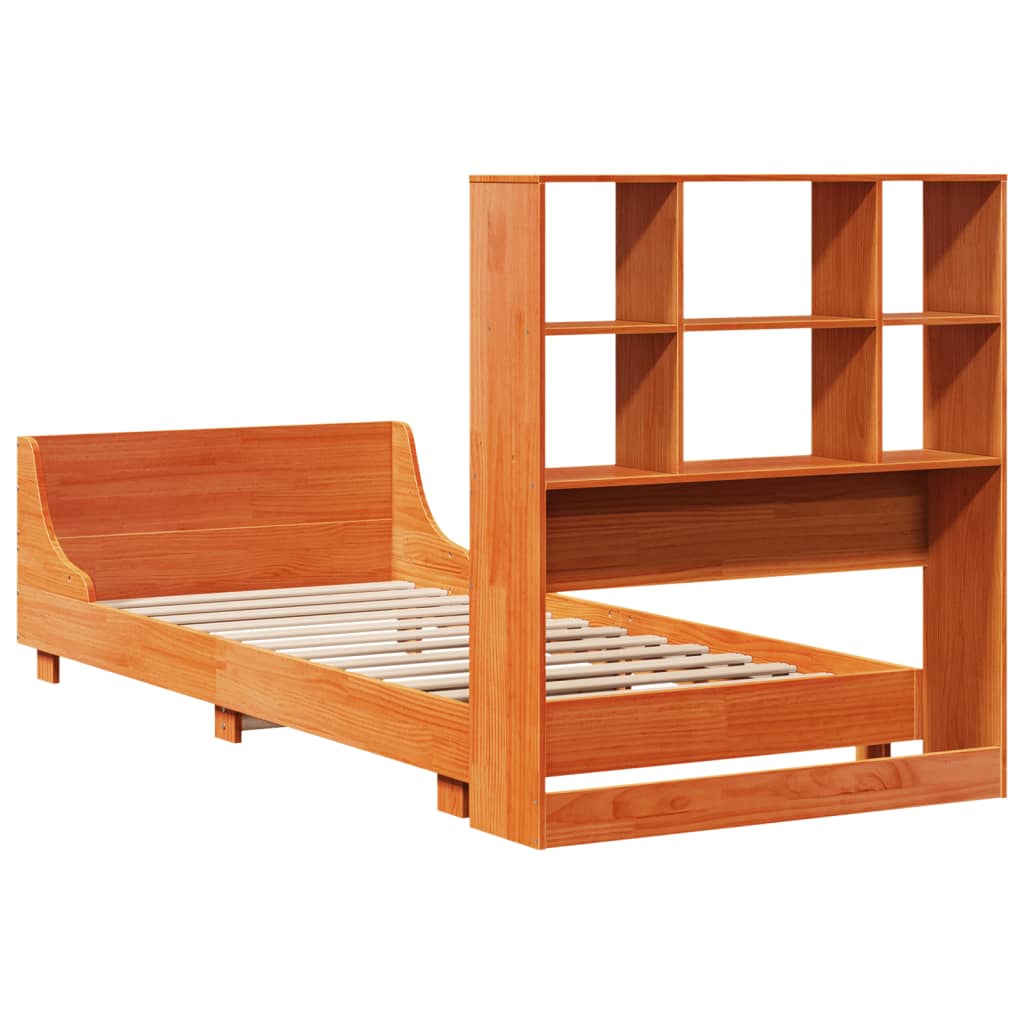 Sengeramme uten madrass voksbrun 75x190 cm heltre furu