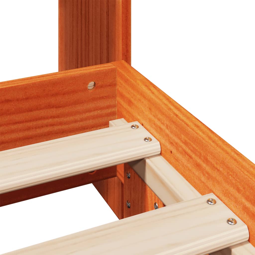 Sengeramme uten madrass voksbrun 75x190 cm heltre furu