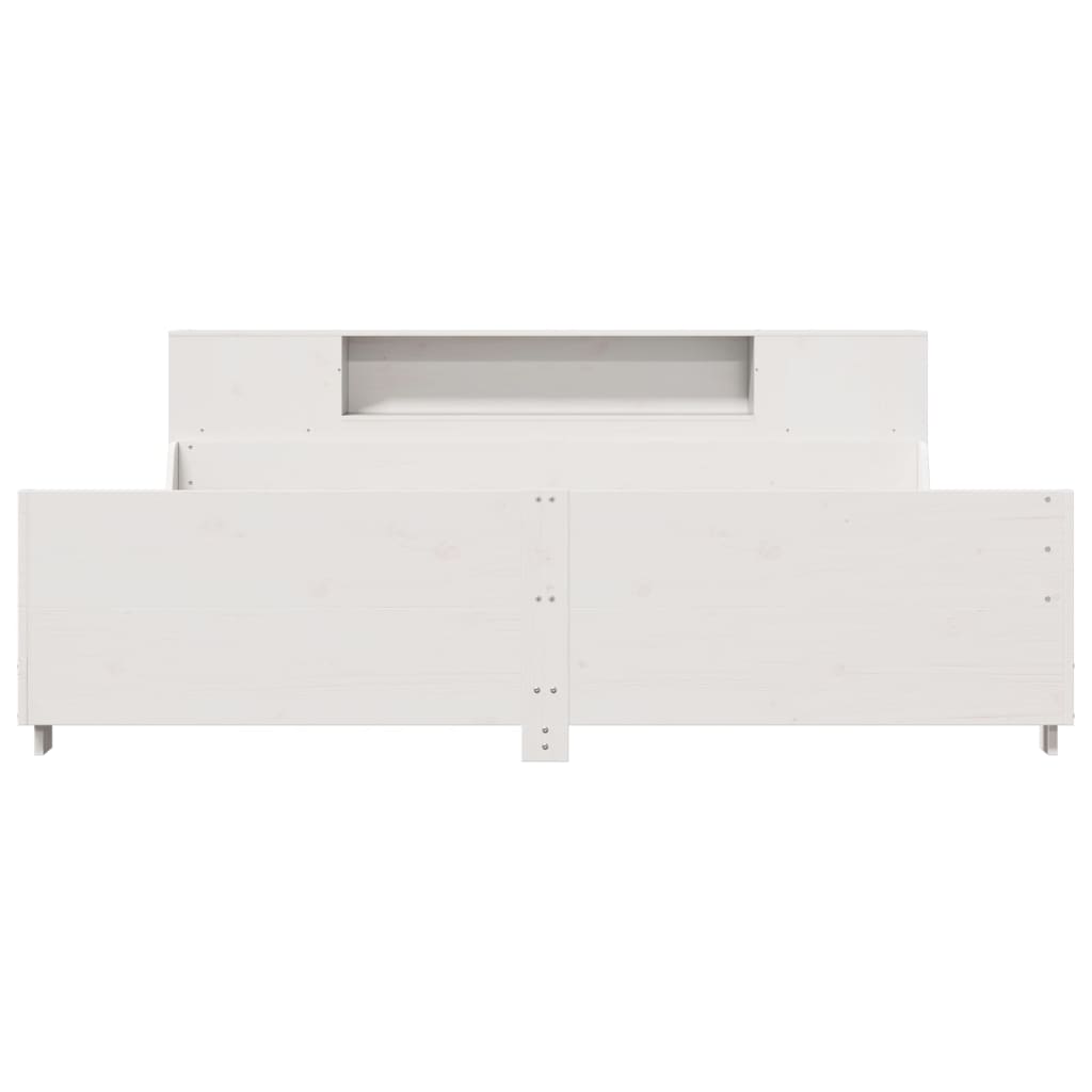 Sengeramme med madrass hvit 200x200 cm heltre furu