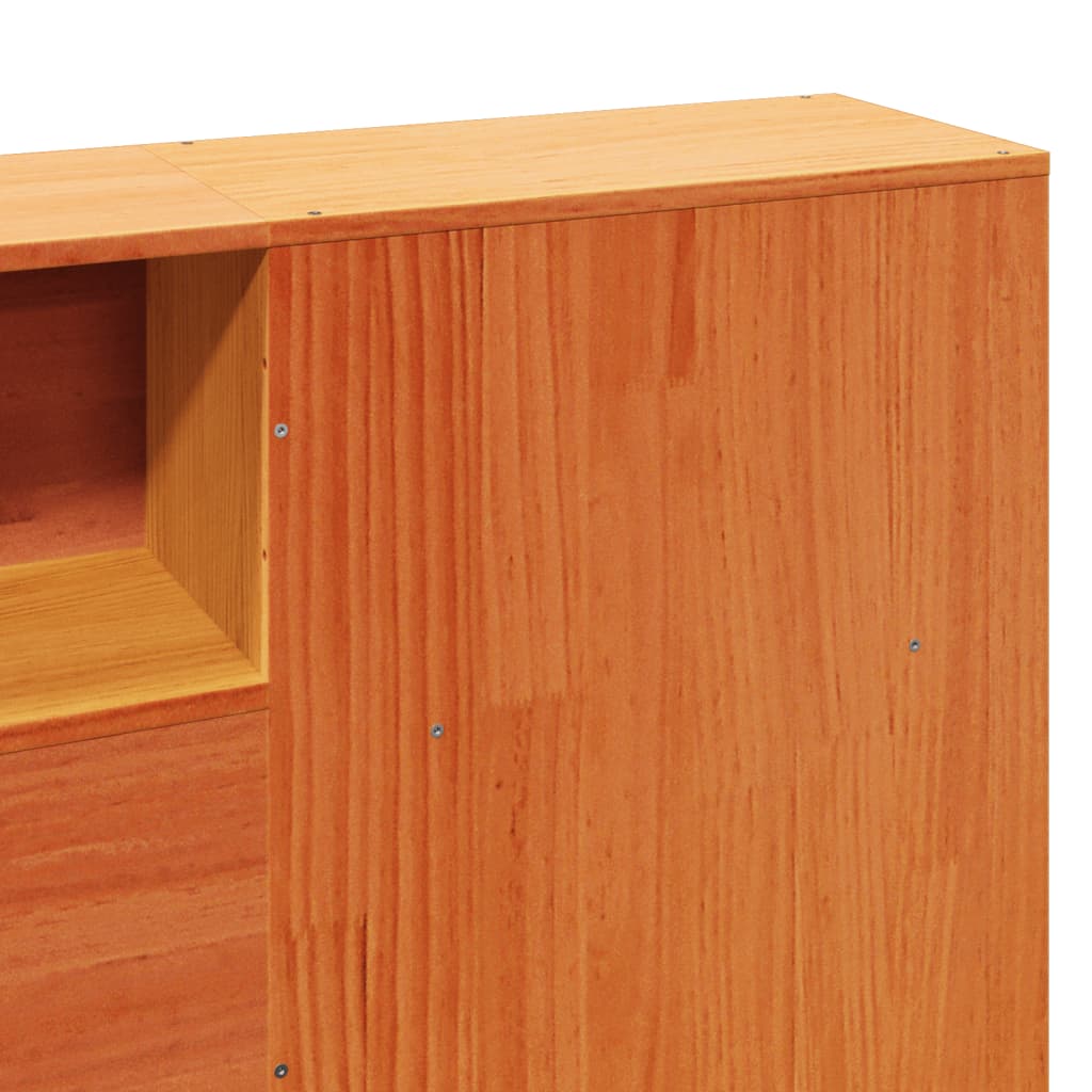 Sengeramme uten madrass voksbrun 200x200 cm heltre furu