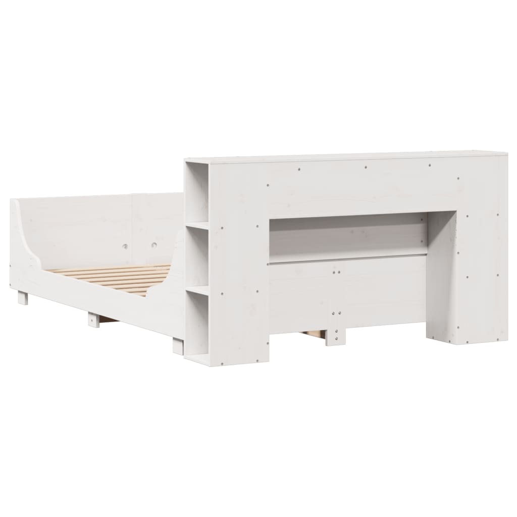 Sengeramme uten madrass hvit 150x200 cm heltre furu