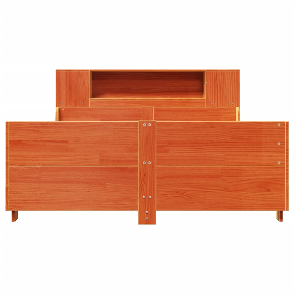 Sengeramme uten madrass voksbrun 140x200 cm heltre furu