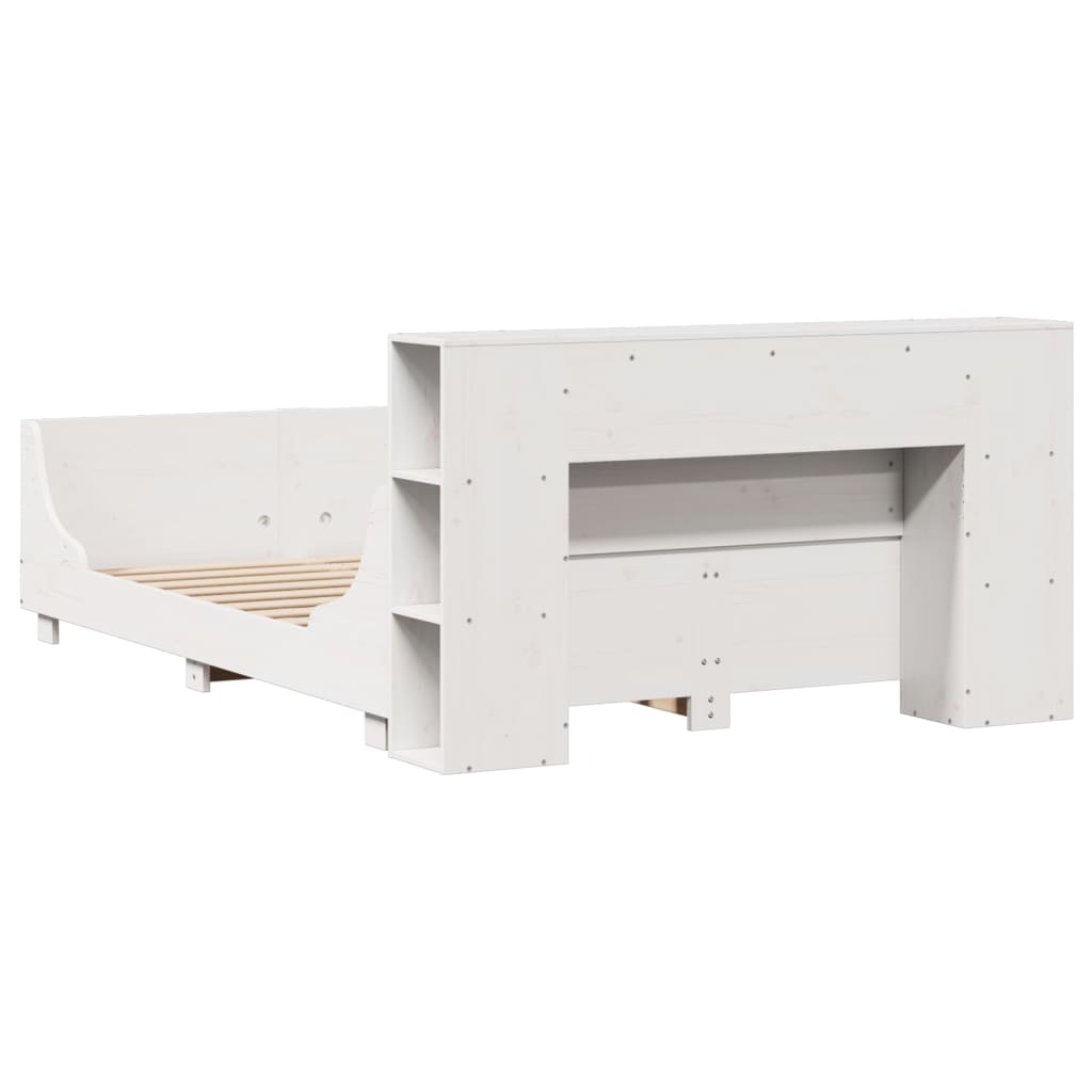 Sengeramme uten madrass hvit 140x190 cm heltre furu