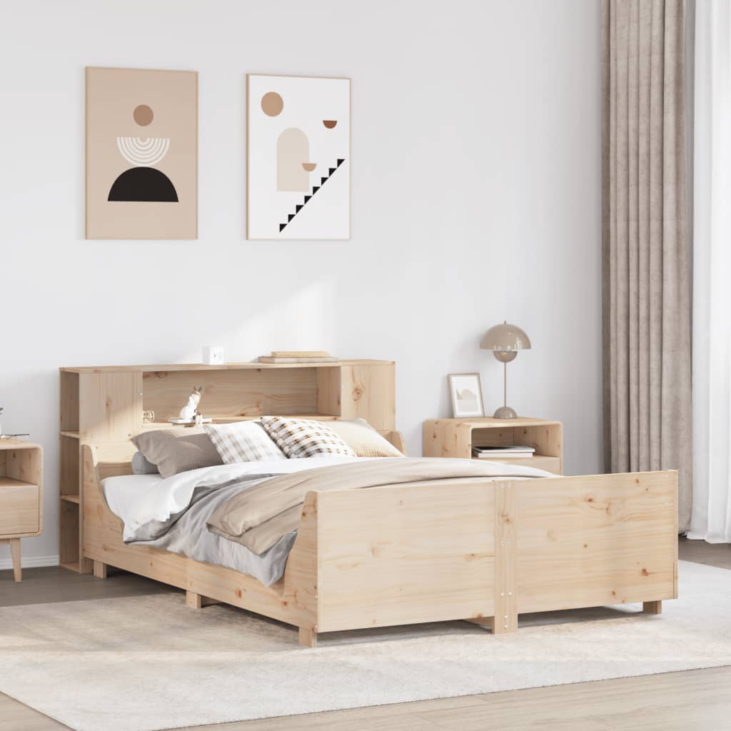 Sengeramme uten madrass hvit 135x190 cm heltre furu