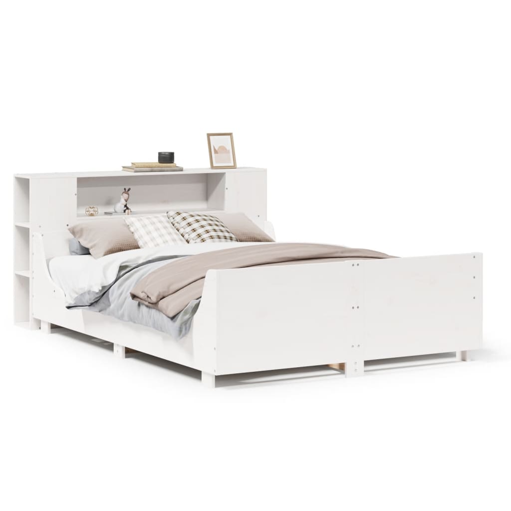 Sengeramme uten madrass hvit 135x190 cm heltre furu