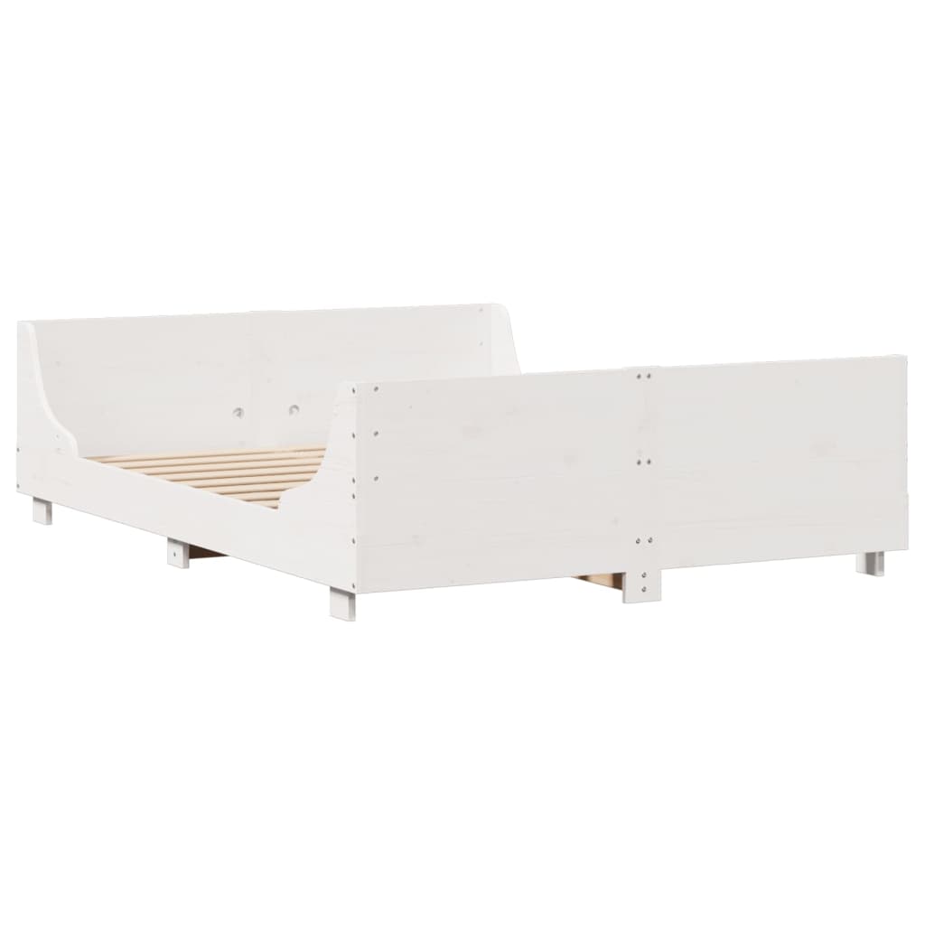 Sengeramme uten madrass hvit 135x190 cm heltre furu