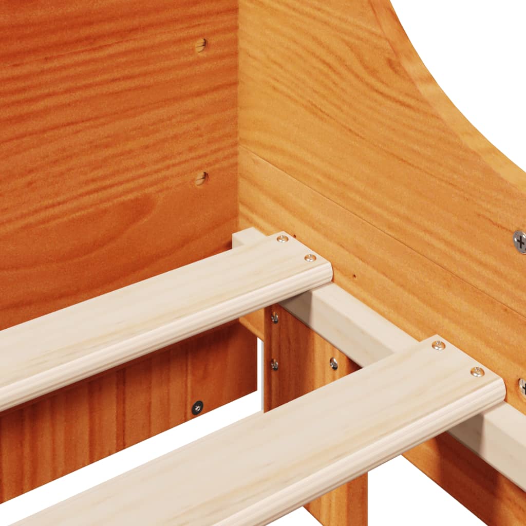 Sengeramme uten madrass brun 135x190 cm heltre furu